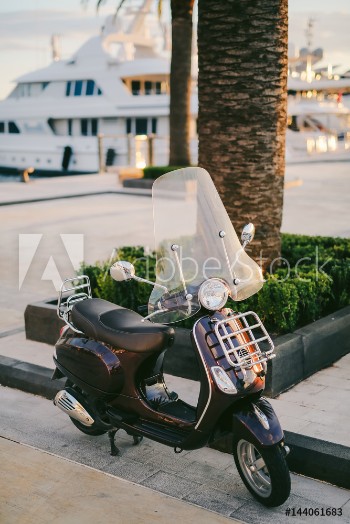 Picture of Retro Scooter for hipsters on the streets of Croatia and Montenegro A small malotrade moped